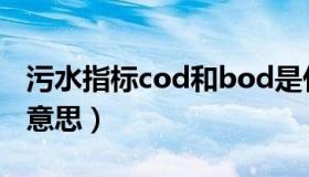 污水指标cod和bod是什么意思（cod是什么意思）