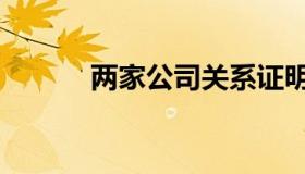 两家公司关系证明模板（两家）