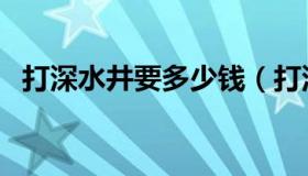 打深水井要多少钱（打深水井一米多少钱）