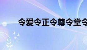 令爱令正令尊令堂令媛（令尊令堂）