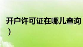 开户许可证在哪儿查询（开户许可证查询系统）