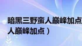 暗黑三野蛮人巅峰加点加体能吗（暗黑3野蛮人巅峰加点）