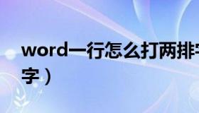 word一行怎么打两排字（word大括号两排字）