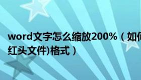 word文字怎么缩放200%（如何将word中的文字缩窄加长(红头文件)格式）