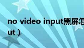 no video input黑屏怎么办（no video input）