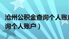 沧州公积金查询个人账户查询（昆山公积金查询个人账户）