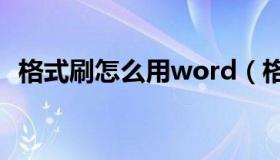 格式刷怎么用word（格式刷怎么用excel）