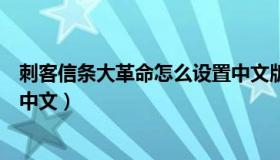 刺客信条大革命怎么设置中文版（刺客信条大革命怎么设置中文）