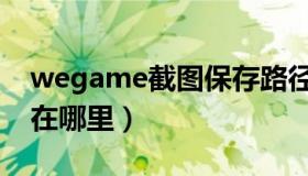 wegame截图保存路径（wegame截图保存在哪里）