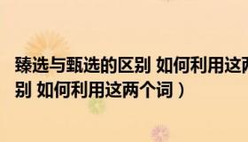 臻选与甄选的区别 如何利用这两个词形容（臻选与甄选的区别 如何利用这两个词）