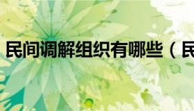 民间调解组织有哪些（民间社区组织有哪些）