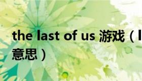 the last of us 游戏（last of the wilds什么意思）