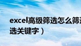 excel高级筛选怎么筛选文字（excel怎么筛选关键字）