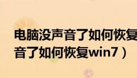 电脑没声音了如何恢复win7台式（电脑没声音了如何恢复win7）