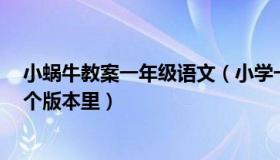 小蜗牛教案一年级语文（小学一年级语文课文 小蜗牛 在那个版本里）