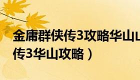 金庸群侠传3攻略华山山洞怎么走（金庸群侠传3华山攻略）