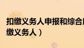 扣缴义务人申报和综合所得年度自行申报（扣缴义务人）