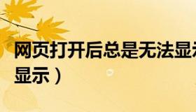 网页打开后总是无法显示（打开网页时不直接显示）