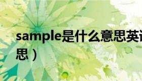 sample是什么意思英语（sample是什么意思）