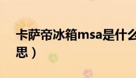 卡萨帝冰箱msa是什么意思（msa是什么意思）