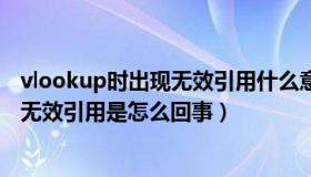 vlookup时出现无效引用什么意思（vlookup函数结果出现无效引用是怎么回事）