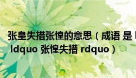 张皇失措张惶的意思（成语 是 ldquo 张皇失措 rdquo 还是 ldquo 张惶失措 rdquo）