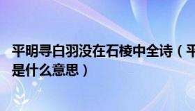 平明寻白羽没在石棱中全诗（平明寻白羽 没在石棱中的平明是什么意思）