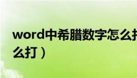 word中希腊数字怎么打（wps中希腊数字怎么打）