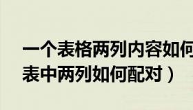 一个表格两列内容如何对齐（EXCEL同一个表中两列如何配对）