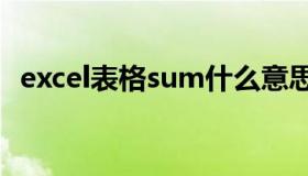 excel表格sum什么意思（excel什么意思）