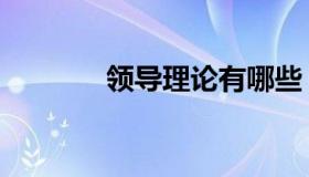 领导理论有哪些（领导理论）