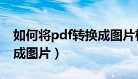 如何将pdf转换成图片格式（如何将pdf转换成图片）