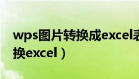 wps图片转换成excel表格（wps图片表格转换excel）