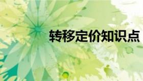 转移定价知识点（转移定价）