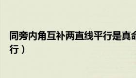 同旁内角互补两直线平行是真命题（同旁内角互补两直线平行）