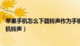 苹果手机怎么下载铃声作为手机铃声（苹果手机如何更换手机铃声）