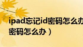 ipad忘记id密码怎么办已停用（ipad忘记id密码怎么办）