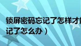 锁屏密码忘记了怎样才能打开手机（屏幕锁忘记了怎么办）