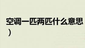 空调一匹两匹什么意思（空调一匹是什么意思）