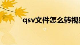 qsv文件怎么转视频（qsv文件）