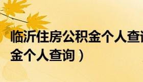 临沂住房公积金个人查询系统（临沂住房公积金个人查询）