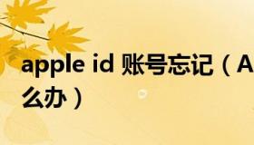 apple id 账号忘记（Apple ID忘记了账号怎么办）