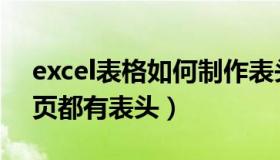 excel表格如何制作表头（excel表格打印每页都有表头）