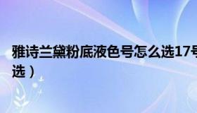 雅诗兰黛粉底液色号怎么选17号（雅诗兰黛粉底液色号怎么选）