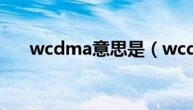 wcdma意思是（wcdma是什么意思）