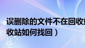 误删除的文件不在回收站（误删的文件不在回收站如何找回）