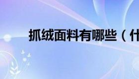 抓绒面料有哪些（什么是抓绒面料）