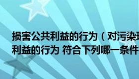 损害公共利益的行为（对污染环境 破坏生态 损害社会公共利益的行为 符合下列哪一条件）