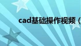 cad基础操作视频（cad基础操作）