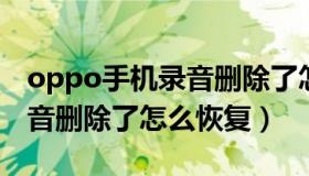 oppo手机录音删除了怎么恢复（华为手机录音删除了怎么恢复）